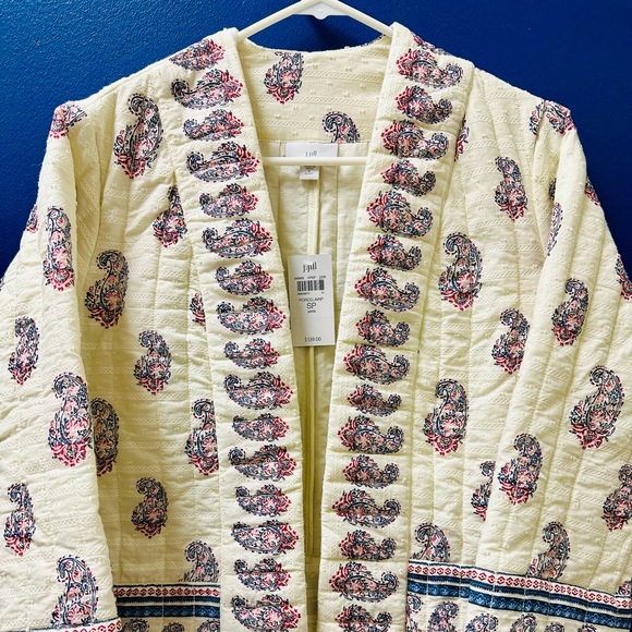 New J. Jill Quilted Paisley Jacket Sz SP - Picture 1 of 4